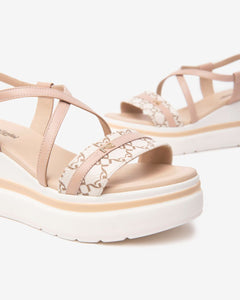 Nero Giardini E513512D Sandali Donna in Pelle e Materiale Tecnico beige/nocciola