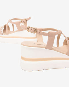 Nero Giardini E513512D Sandali Donna in Pelle e Materiale Tecnico beige/nocciola