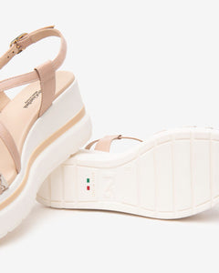 Nero Giardini E513512D Sandali Donna in Pelle e Materiale Tecnico beige/nocciola