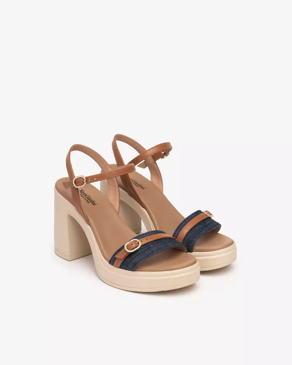 Nero Giardini E513665D Sandali Donna in Tessuto e Pelle jeans