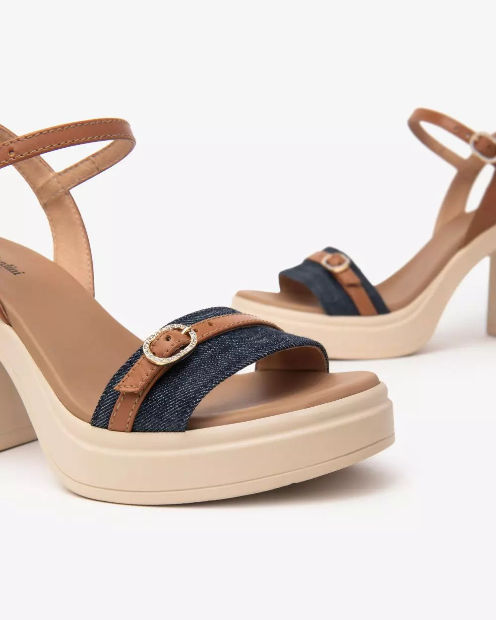 Nero Giardini E513665D Sandali Donna in Tessuto e Pelle jeans