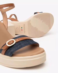 Nero Giardini E513665D Sandali Donna in Tessuto e Pelle jeans