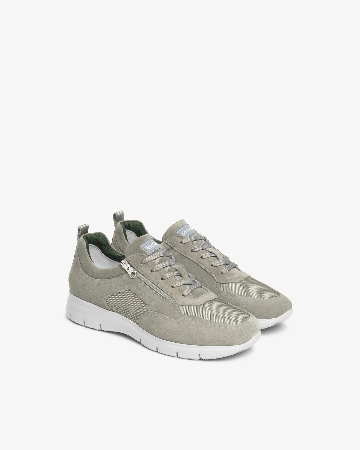 Nero Giardini E601091U Sneakers da uomo in pelle scamosciata e tela