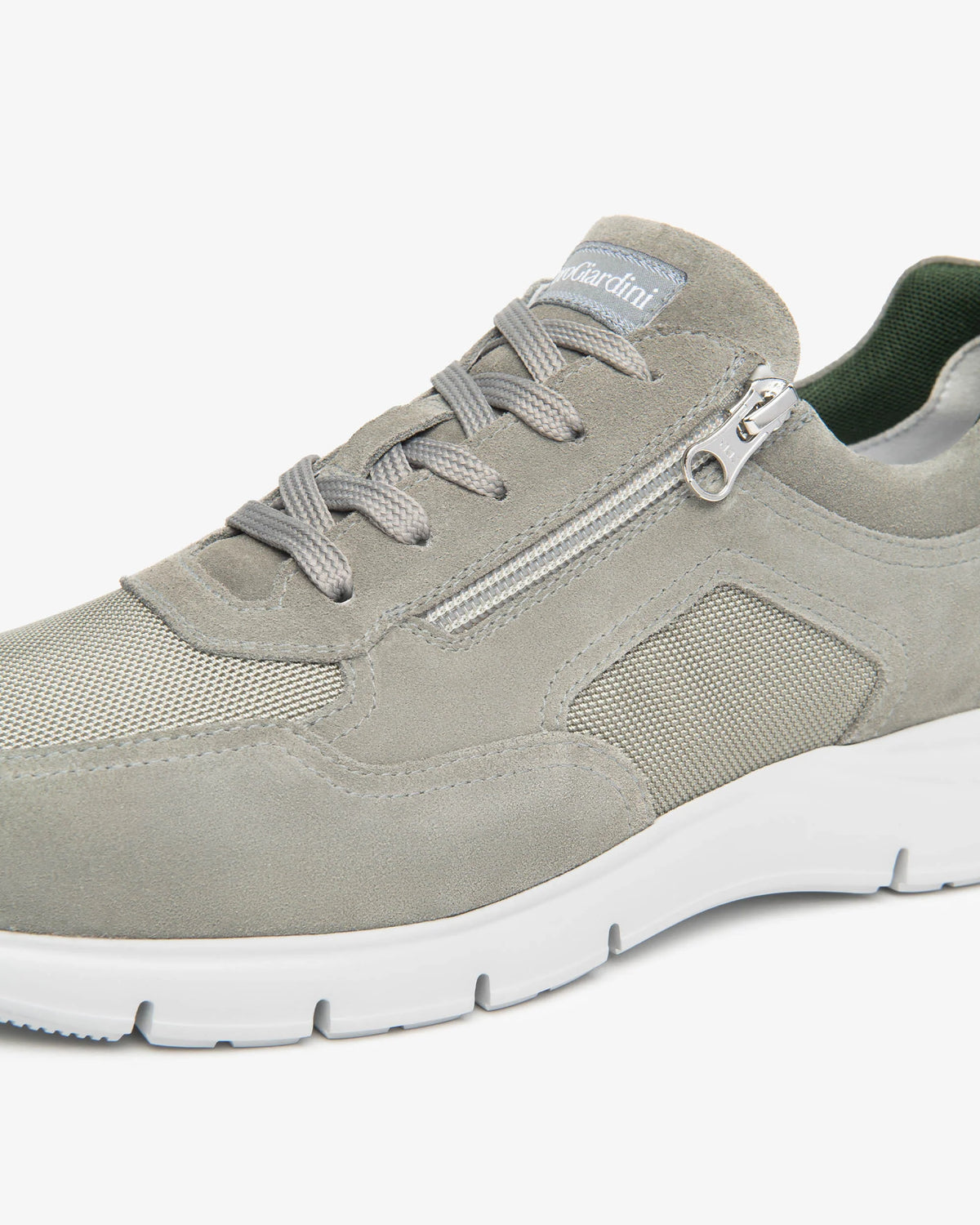 Nero Giardini E601091U Sneakers da uomo in pelle scamosciata e tela
