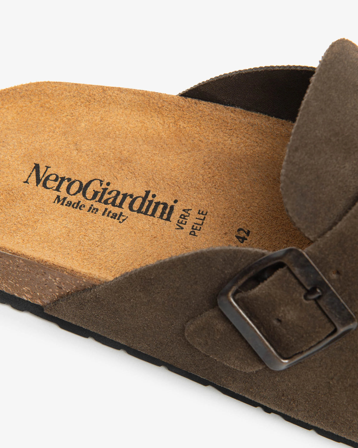 Nero Giardini E601200U Sabot da uomo in pelle scamosciata