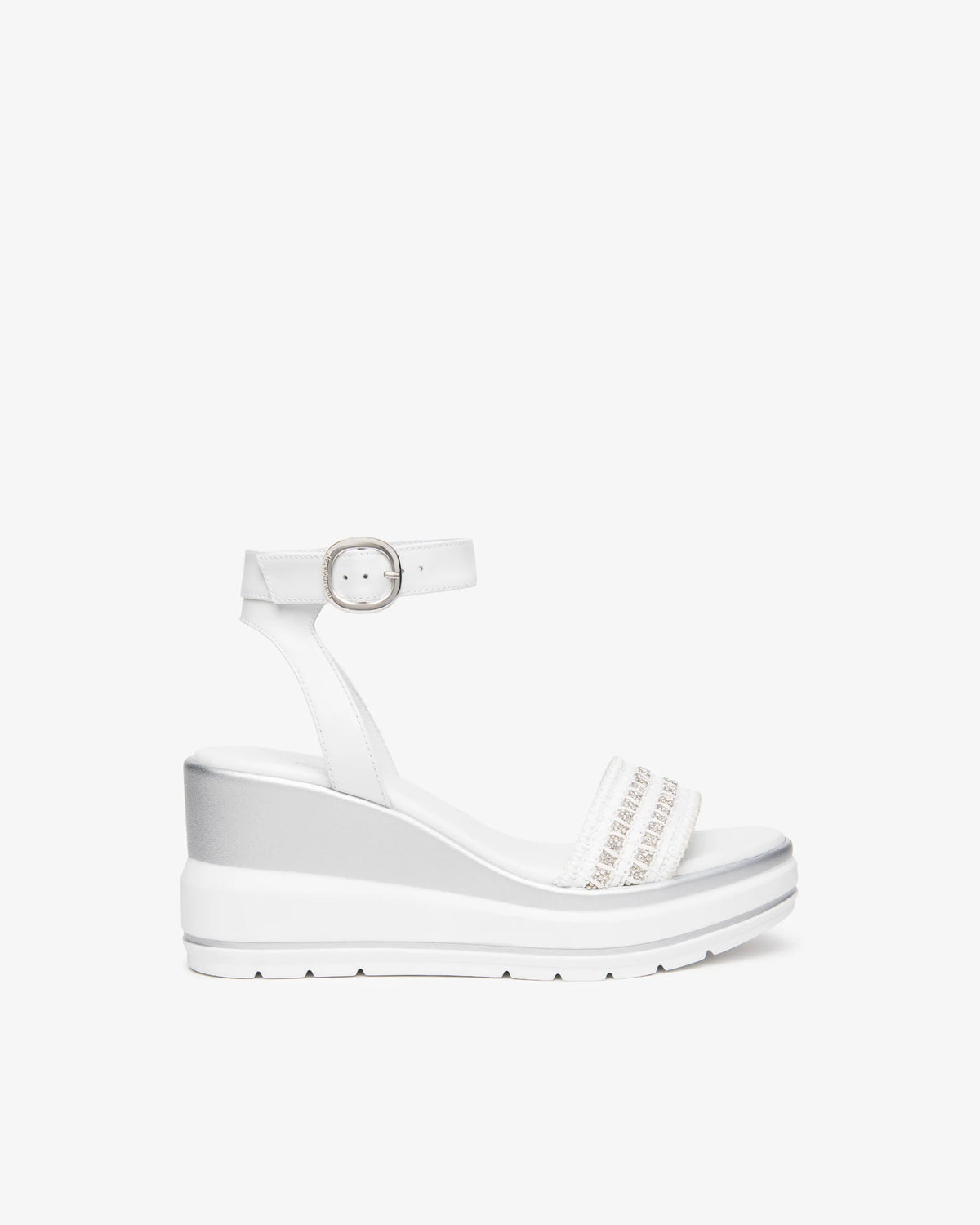 Nero Giardini E615960D Sandali da donna in pelle e tessuto