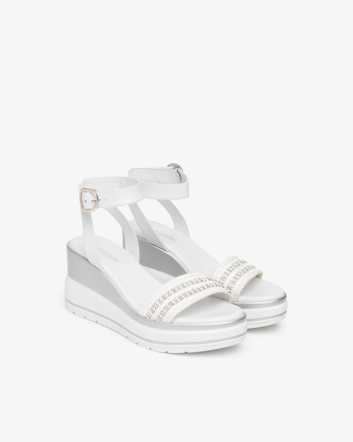 Nero Giardini E615960D Sandali da donna in pelle e tessuto