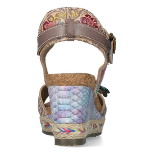Laura Vita Facyo06 sandali floreali jeans con zeppa