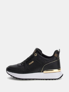 Guess FL8DDY sneaker Kaddy nera con dettagli oro