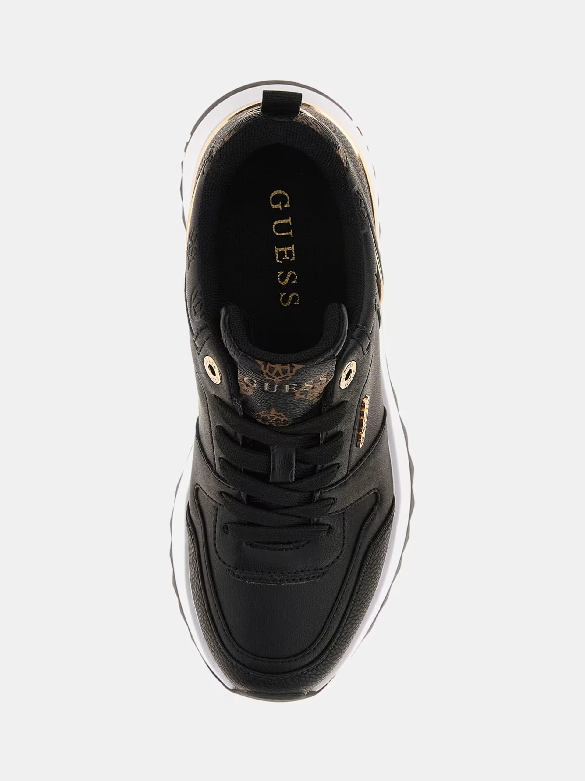 Guess FL8DDY sneaker Kaddy nera con dettagli oro