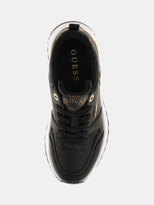 Guess FL8DDY sneaker Kaddy nera con dettagli oro