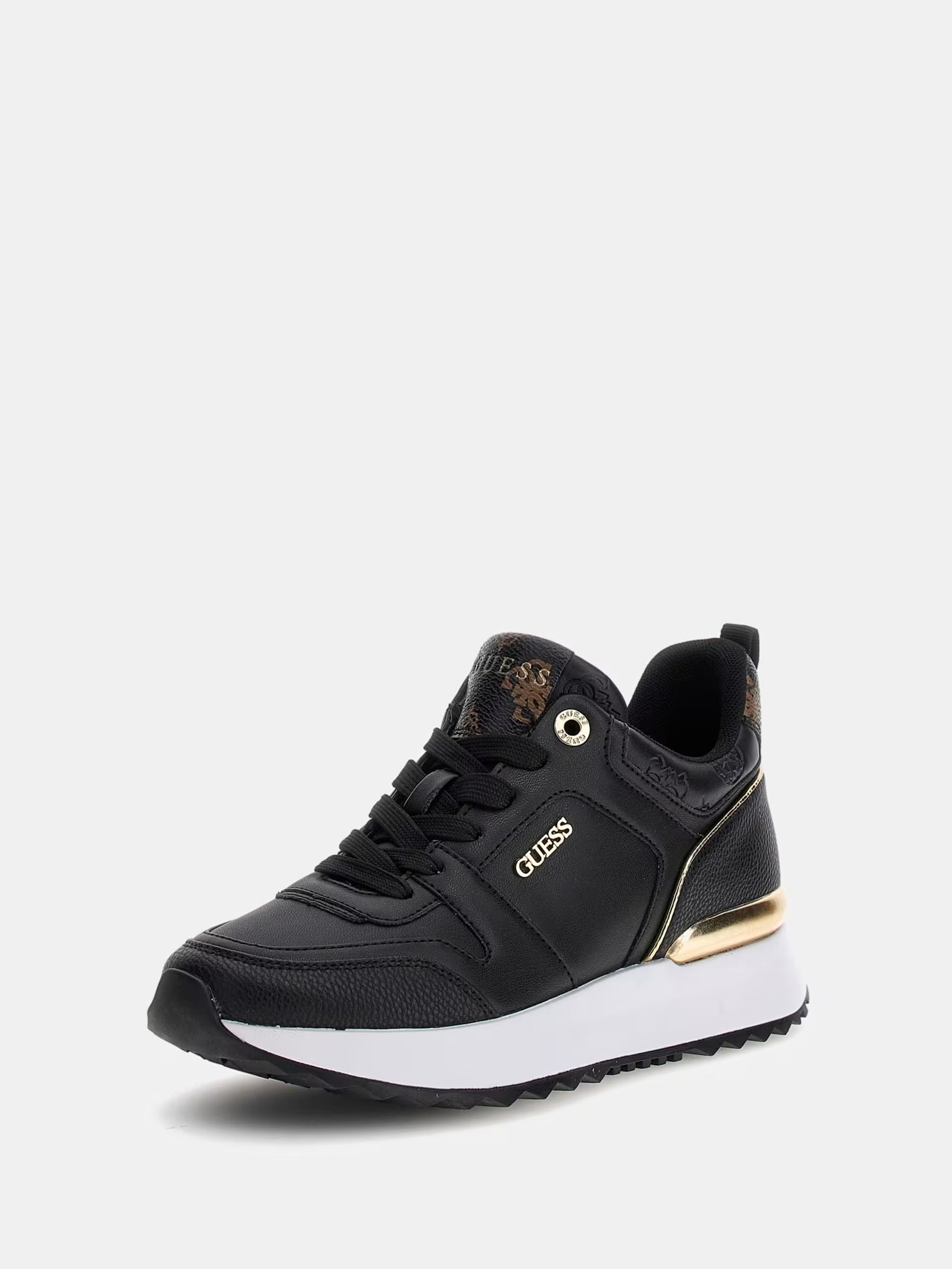Guess FL8DDY sneaker Kaddy nera con dettagli oro