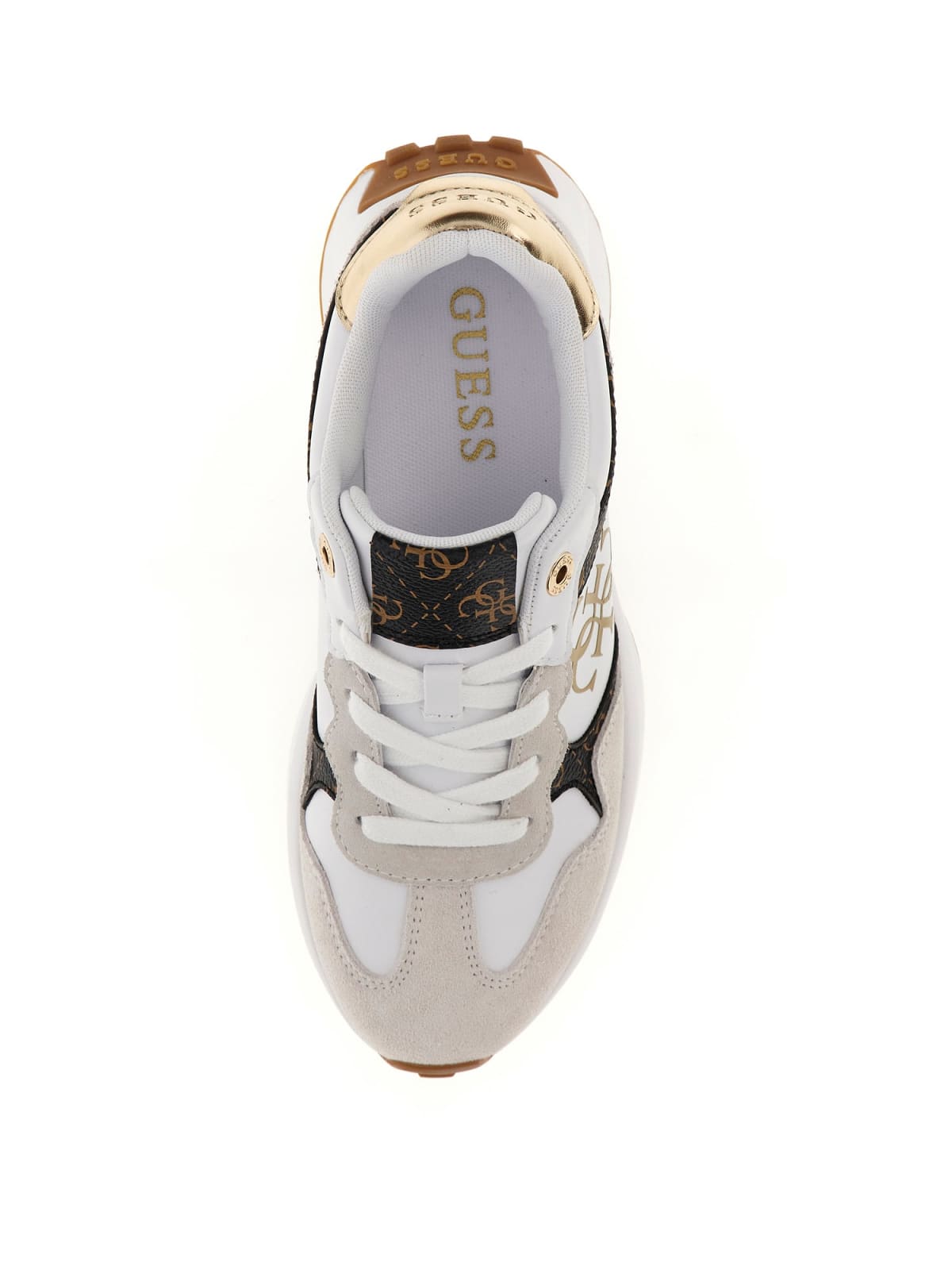 Guess FLPLUC PEL12 Runner Luckei 4G Logo white/brown