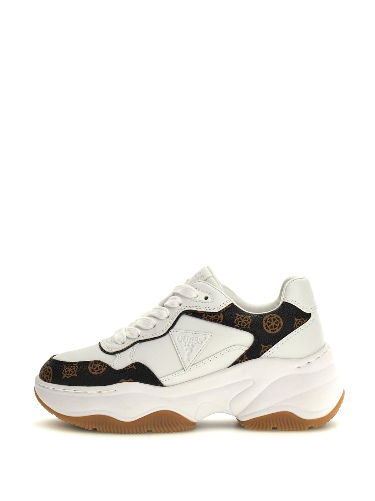 Guess FLTHPY sneakers donna HAPYY3 white/brown