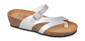 Goldstar GS306 ciabatte infradito donna in laminato argento
