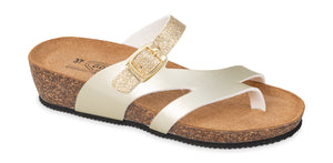 Goldstar GS306 ciabatte infradito donna in laminato platino