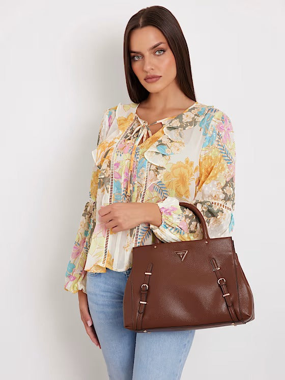 Guess HWBS8501060 Borsa a mano levia fibbie cioccolato