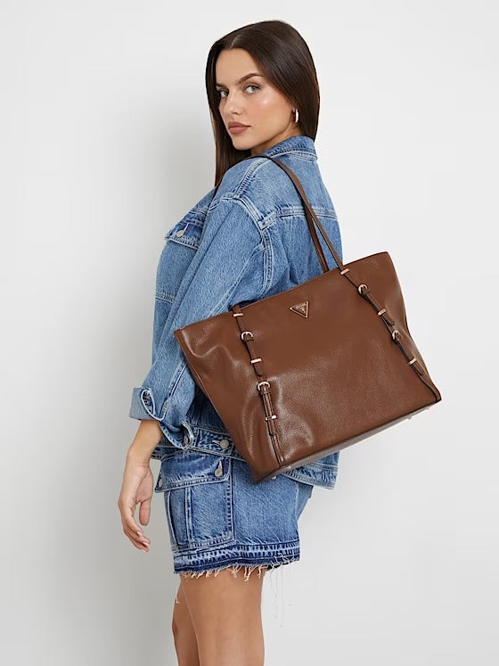 Guess HWBS8501230 Shopper levia fibbie cioccolato