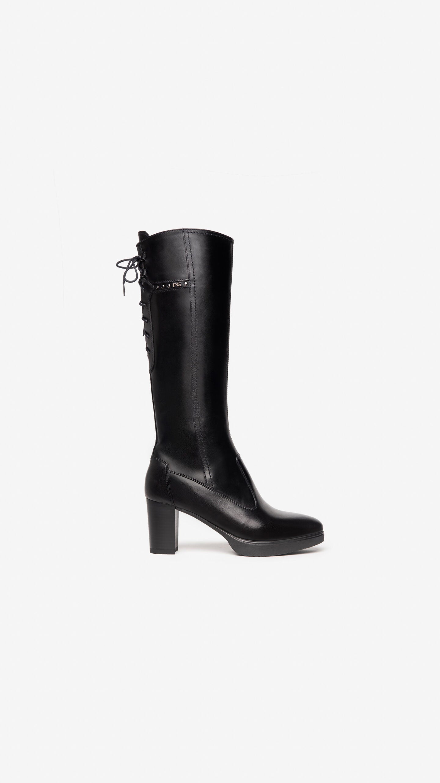 NERO GIARDINI I205711D STIVALI DONNA IN PELLE NERO