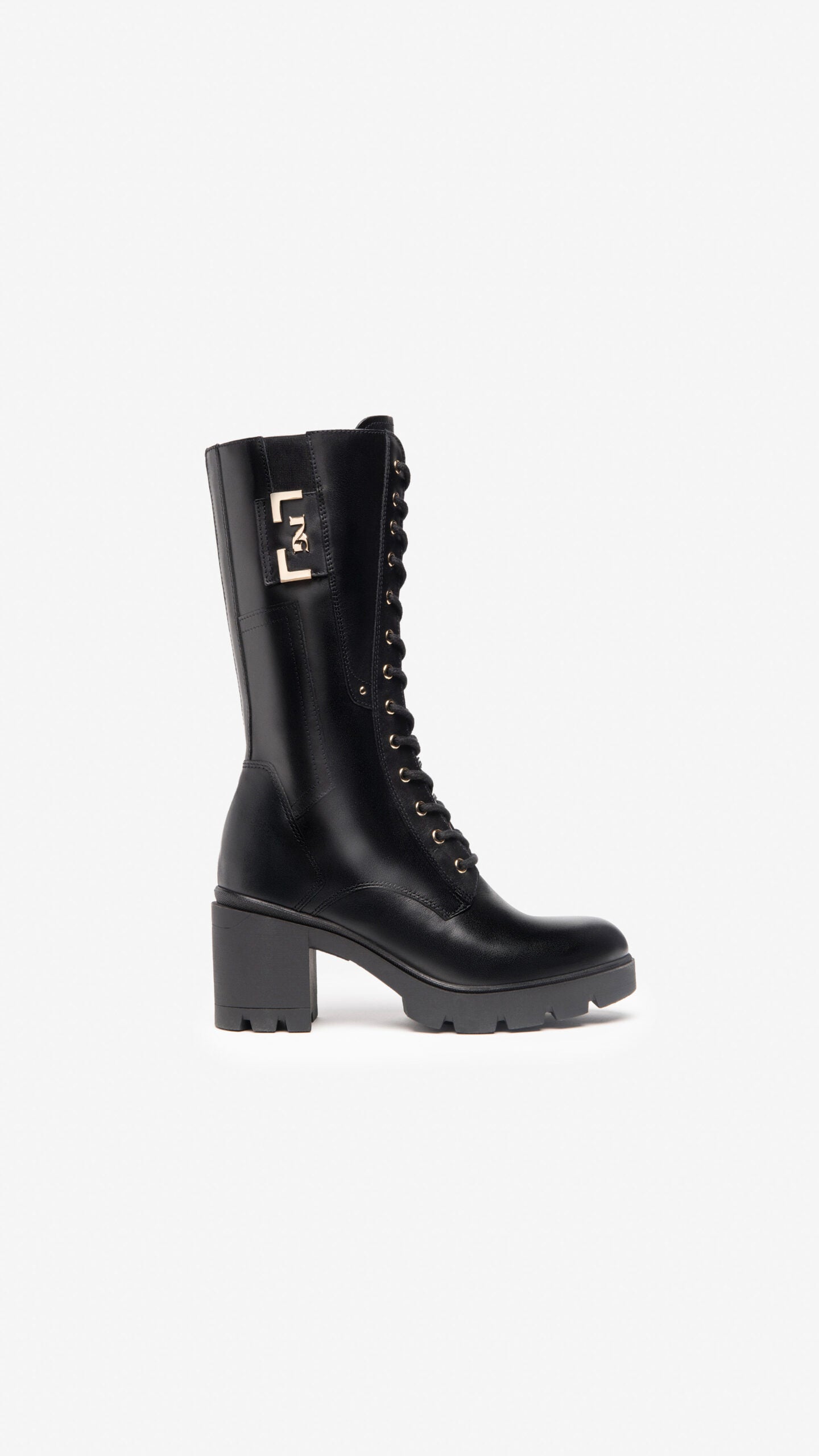 NERO GIARDINI I205862D STIVALI DONNA IN PELLE NERO