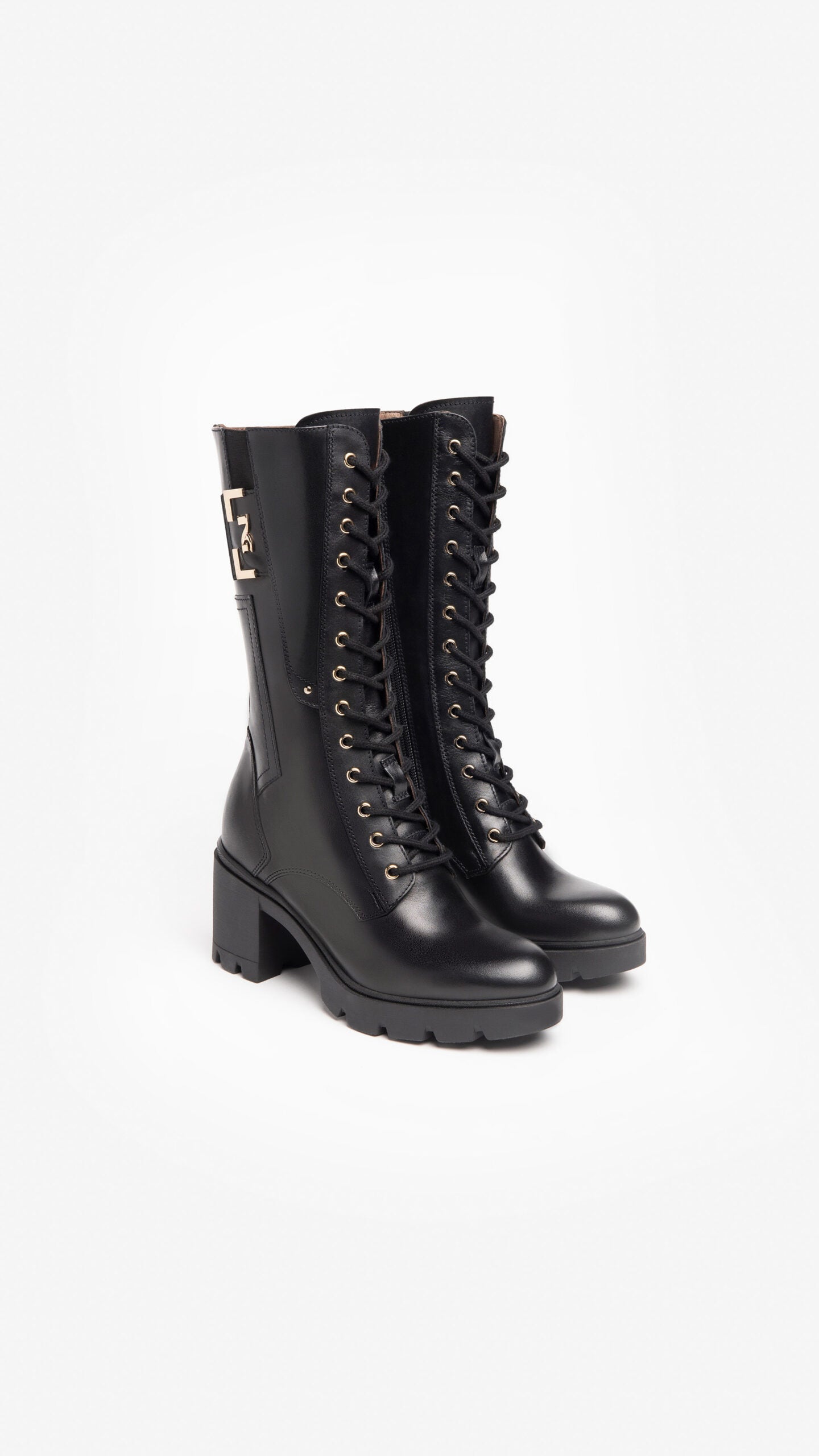 NERO GIARDINI I205862D STIVALI DONNA IN PELLE NERO