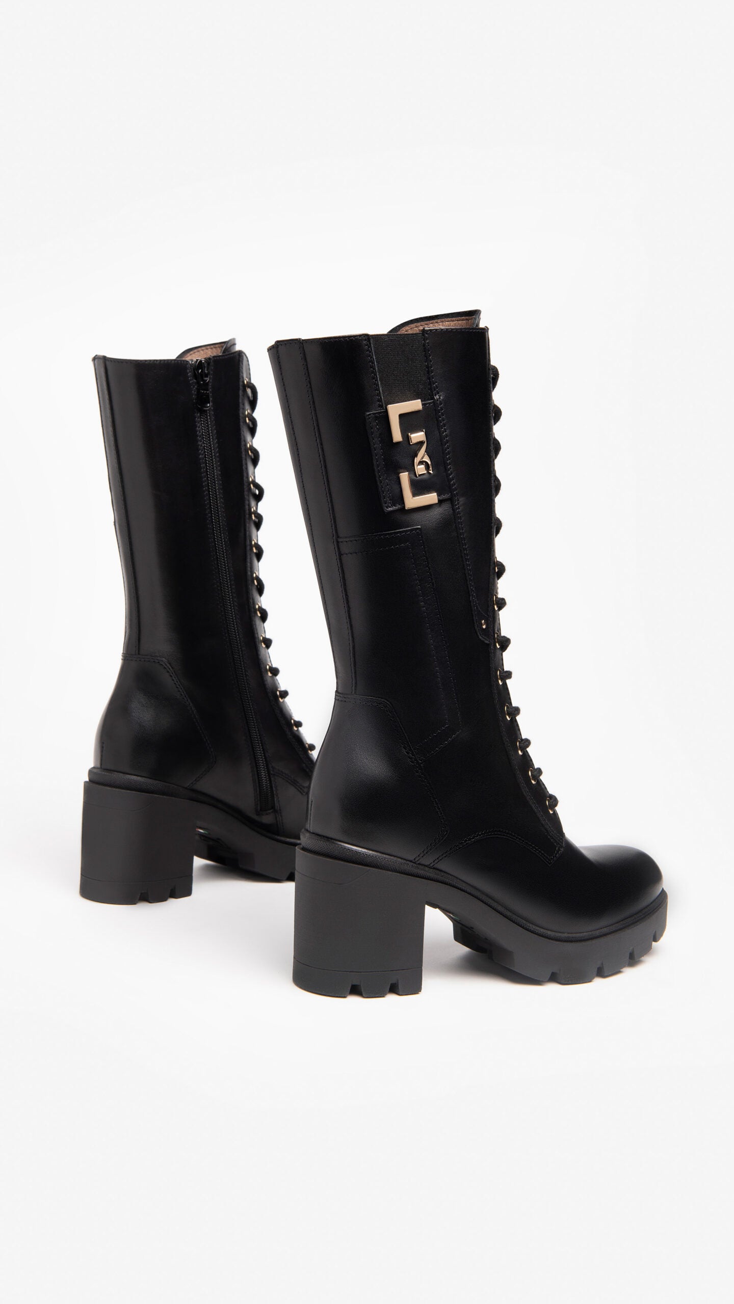 NERO GIARDINI I205862D STIVALI DONNA IN PELLE NERO