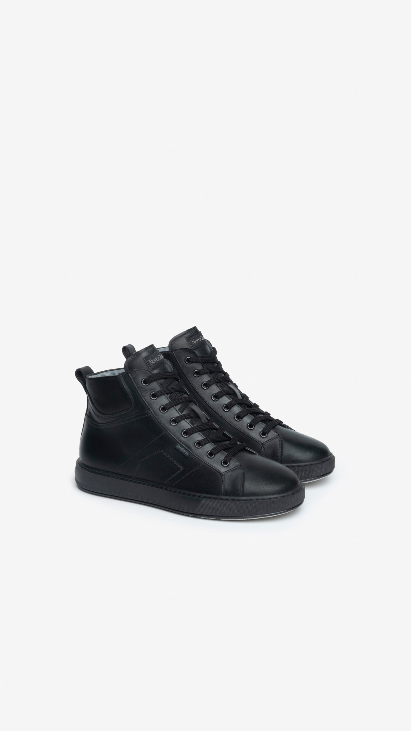 NERO GIARDINI I303061U SNEAKERS ALTE UOMO IN PELLE NERO
