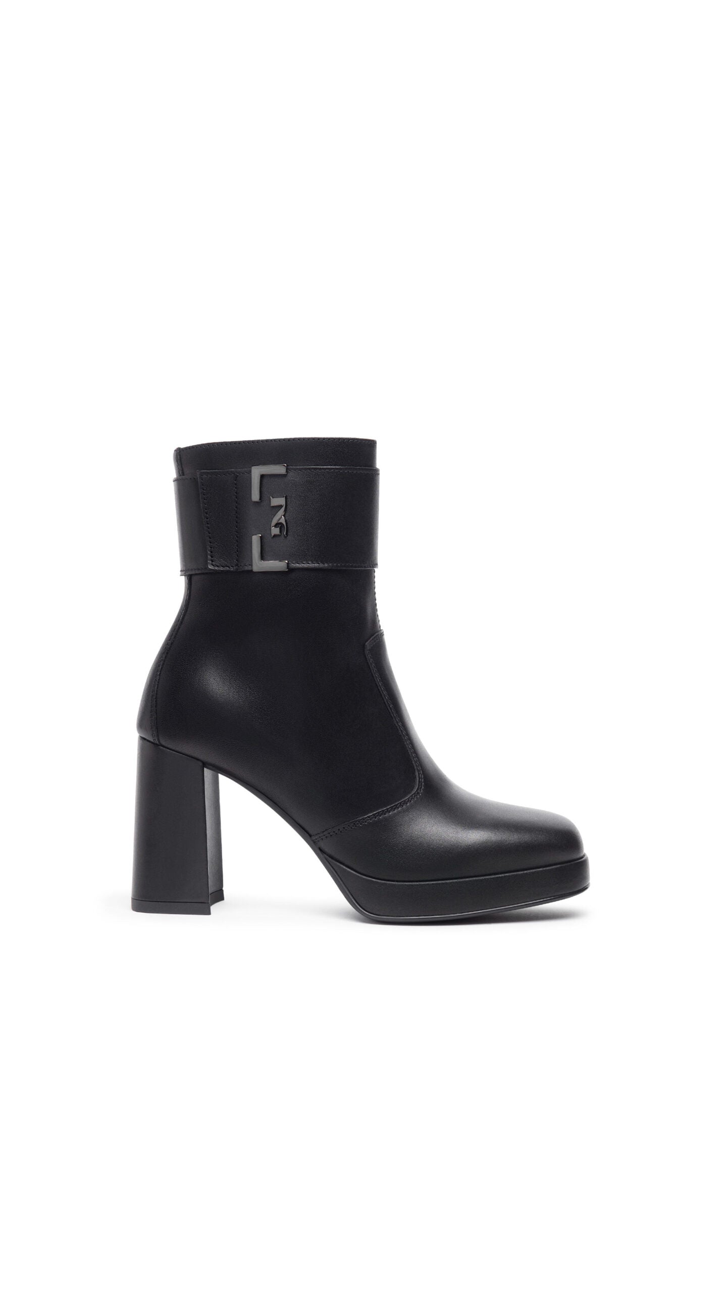 NERO GIARDINI I308220D TRONCHETTI DONNA IN PELLE NERO