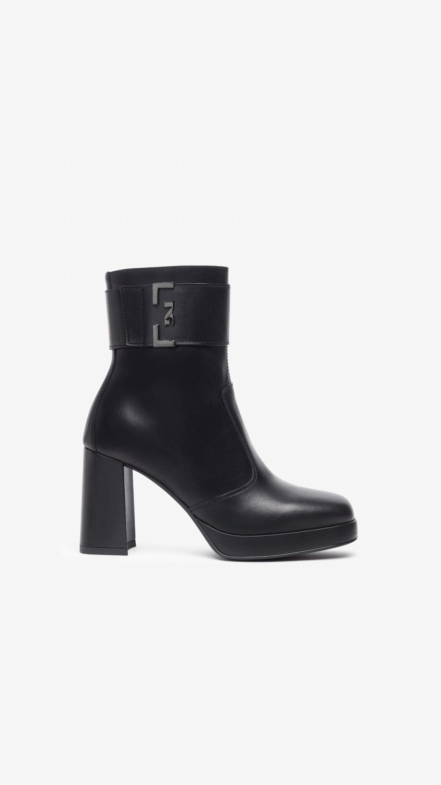 NERO GIARDINI I308220D TRONCHETTI DONNA IN PELLE NERO