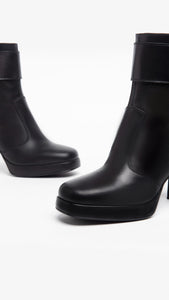 NERO GIARDINI I308220D TRONCHETTI DONNA IN PELLE NERO