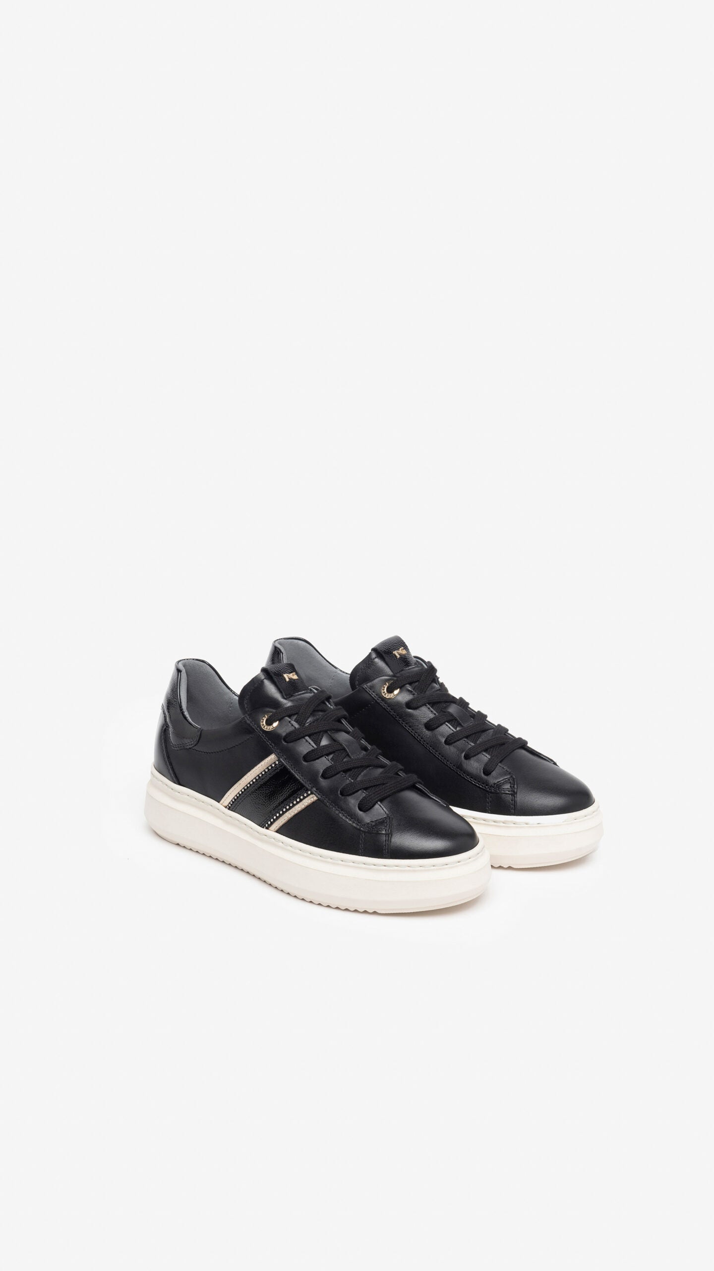 NERO GIARDINI I308430D SNEAKERS DONNA IN PELLE NERO