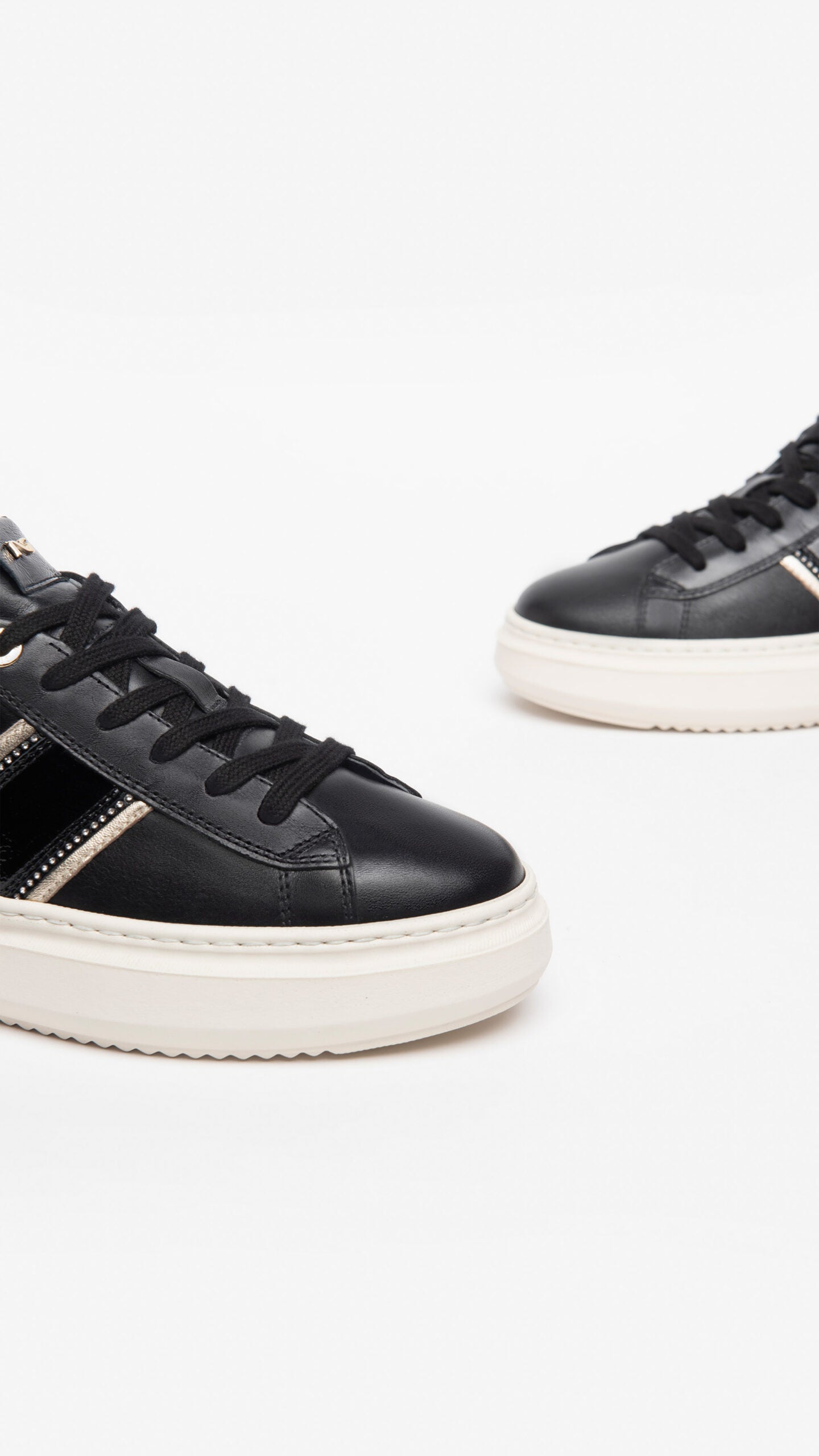 NERO GIARDINI I308430D SNEAKERS DONNA IN PELLE NERO