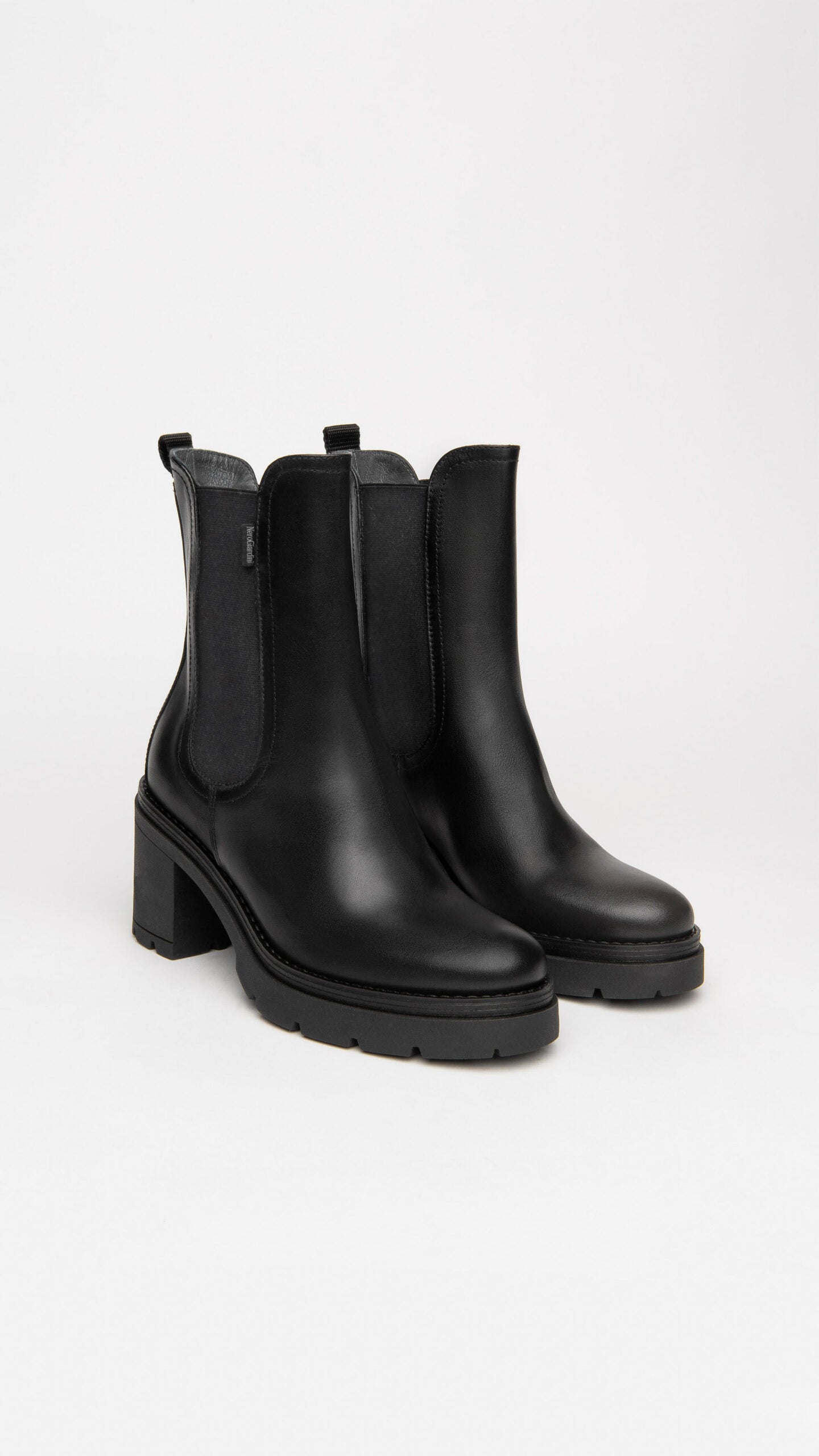 NERO GIARDINI I309163D STIVALETTI CHELSEA DONNA IN PELLE NERO