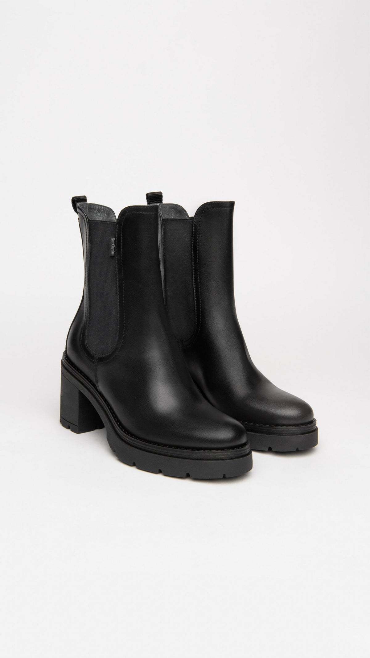 NERO GIARDINI I309163D STIVALETTI CHELSEA DONNA IN PELLE NERO