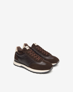Nero Giardini I400411U Sneakers uomo in pelle e camoscio moro