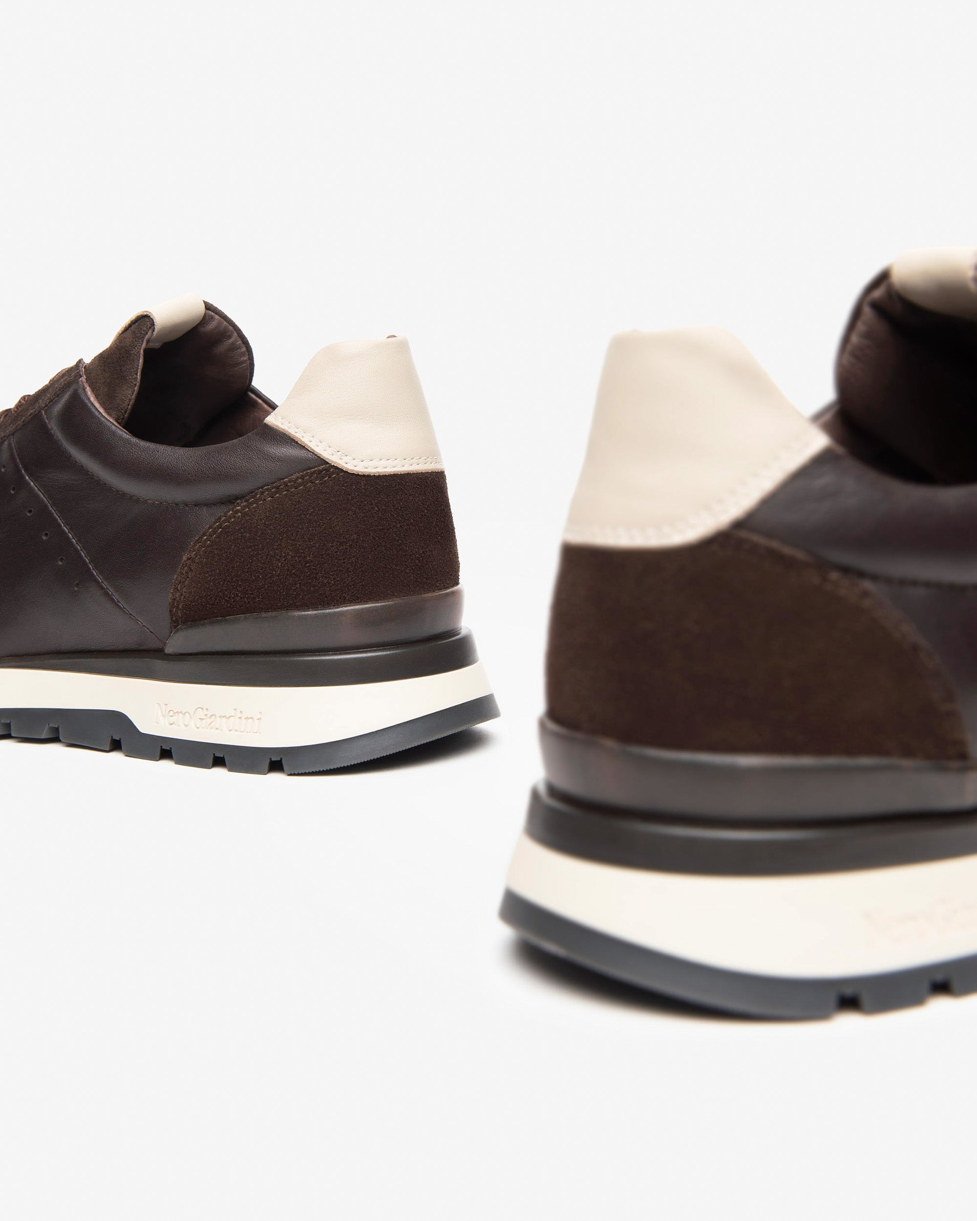 Nero Giardini I400411U Sneakers uomo in pelle e camoscio moro