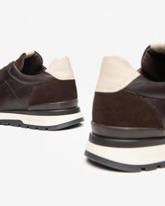 Nero Giardini I400411U Sneakers uomo in pelle e camoscio moro