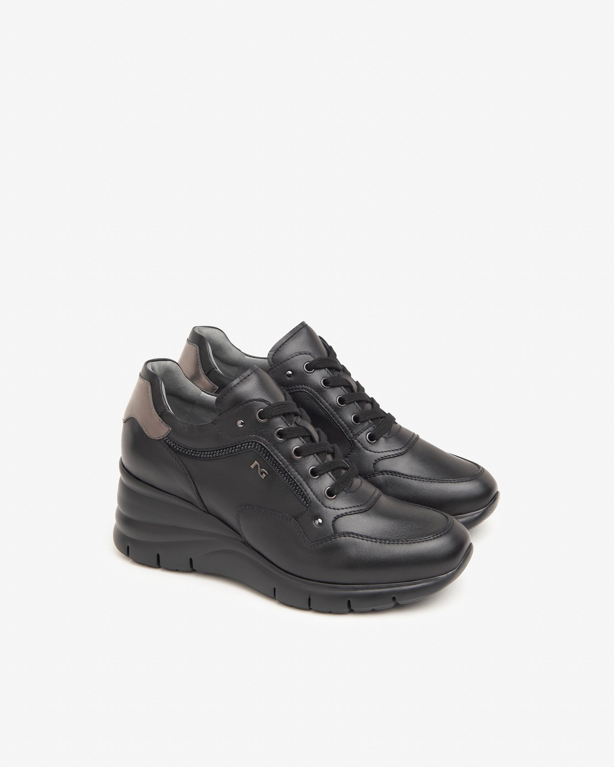 Nero Giardini I411480D Sneakers donna in pelle nero