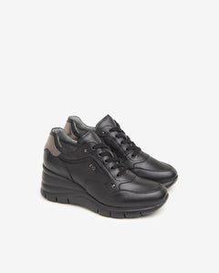 Nero Giardini I411480D Sneakers donna in pelle nero