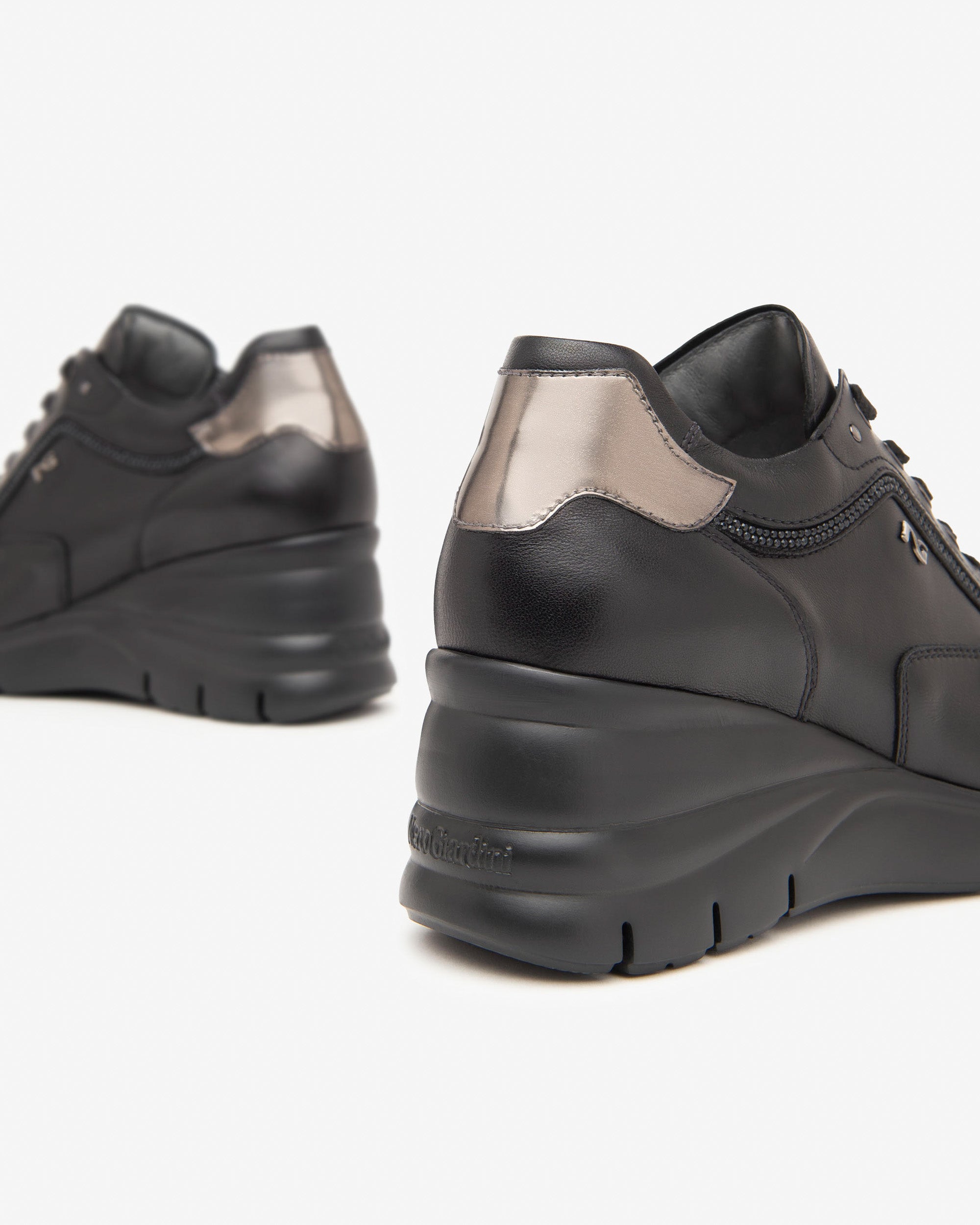 Nero Giardini I411480D Sneakers donna in pelle nero
