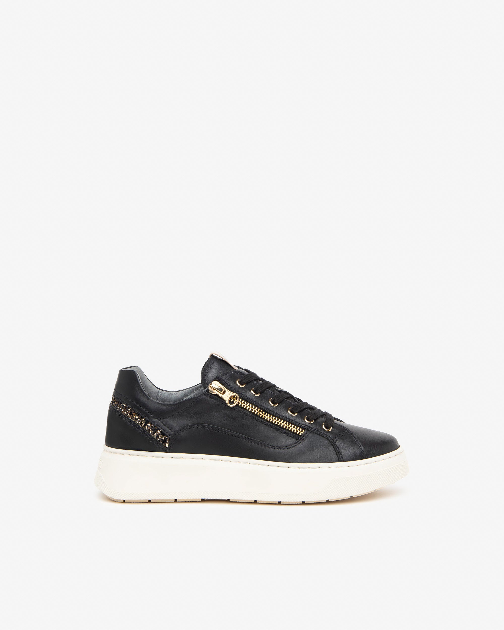 Nero Giardini I411600D Sneakers donna in pelle e materiale tecnico nero