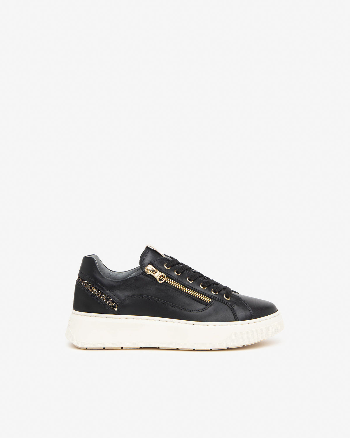Nero Giardini I411600D Sneakers donna in pelle e materiale tecnico nero