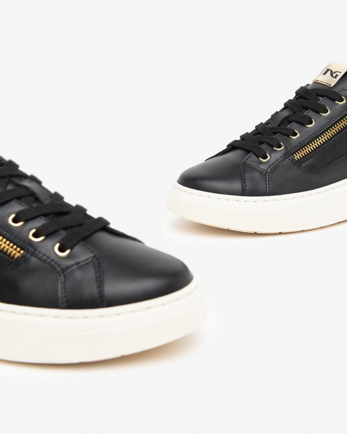 Nero Giardini I411600D Sneakers donna in pelle e materiale tecnico nero