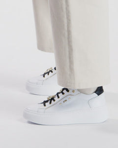 Nero Giardini I411622D Sneakers donna in pelle e materiale tecnico bianco