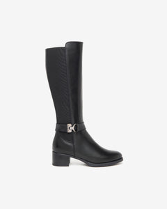 Nero Giardini I411750D Stivali donna in pelle e materiale tecnico nero