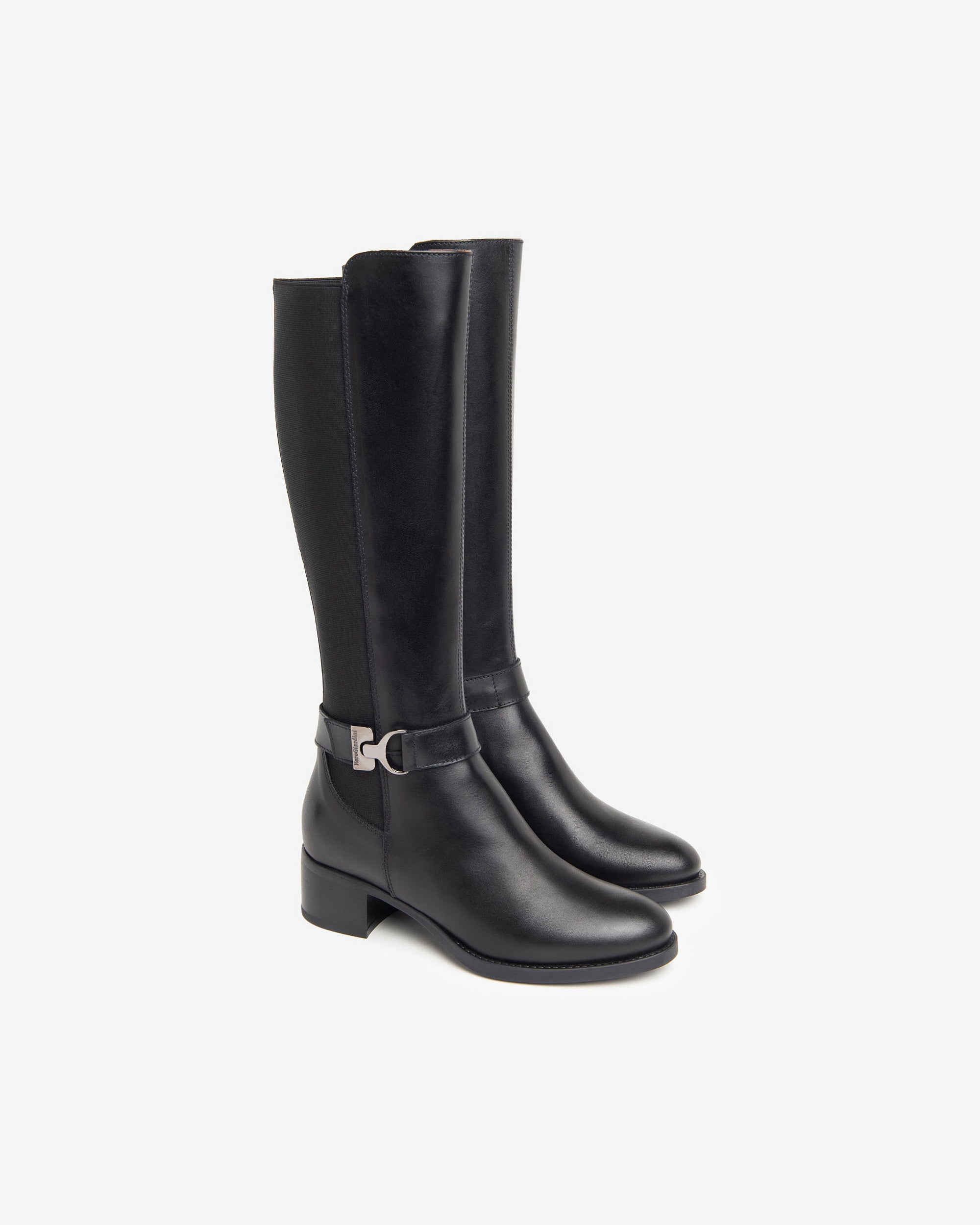 Nero Giardini I411750D Stivali donna in pelle e materiale tecnico nero