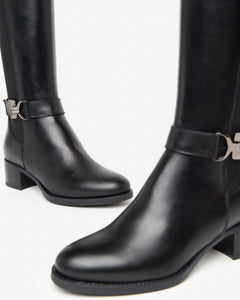 Nero Giardini I411750D Stivali donna in pelle e materiale tecnico nero