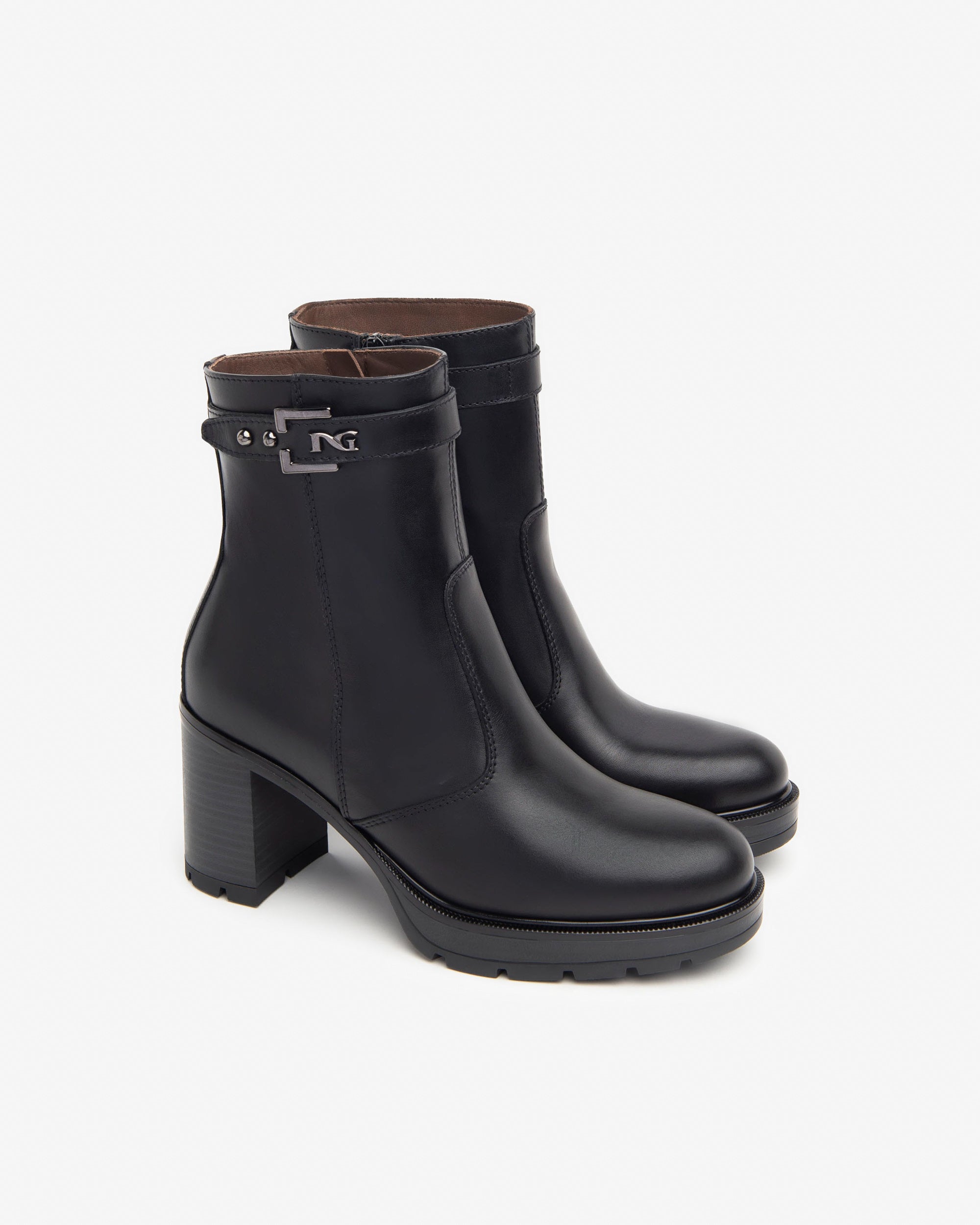 Nero Giardini I411853D Tronchetti donna in pelle nero