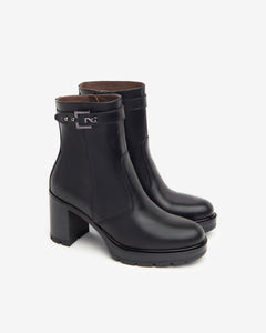 Nero Giardini I411853D Tronchetti donna in pelle nero