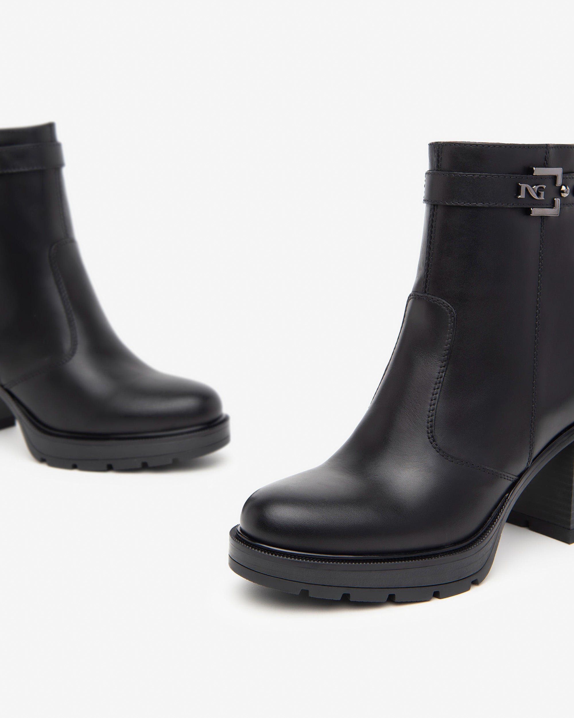 Nero Giardini I411853D Tronchetti donna in pelle nero